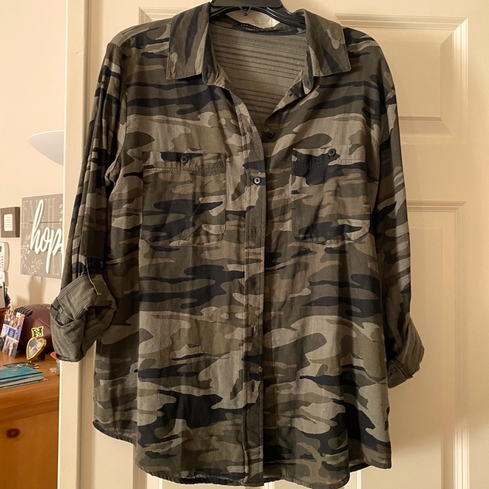 Sanctuary button down camo shirt